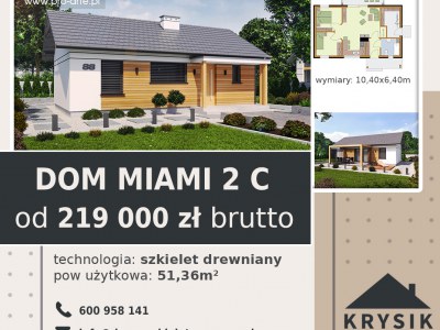 MIAMI 2 C szkielet drewniany dom mieszkalny, całoroczny